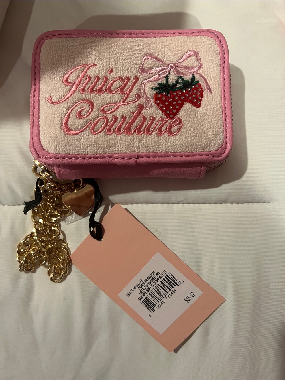 Juicy Couture Pink Strawberry Keychain Card Holder
